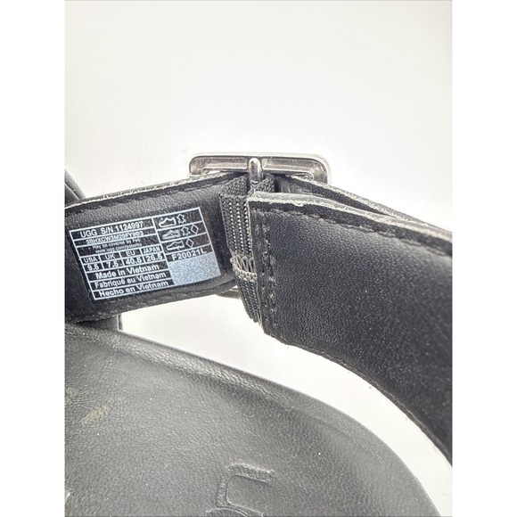 UGG Zayne Slingback Platform Sandal Black Leather Size 9.5 - Picture 4 of 8